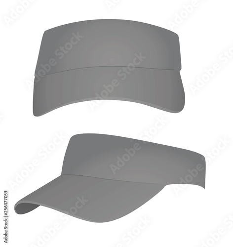 Grey visor cap. vector illustration