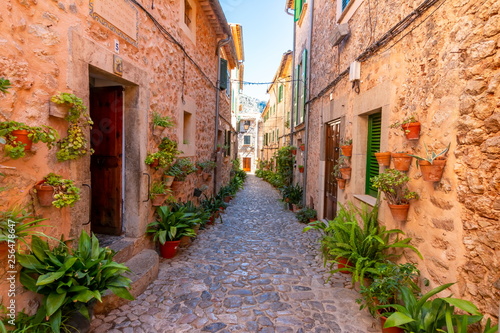 Narrow streets of Valldemossa, Mallorca, Spain