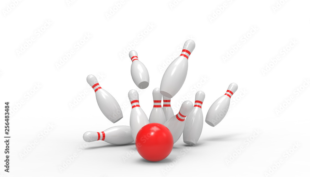 Bowling Sports and game futuristic ideas n isolated on white background for Summer- holidays - 3d rendering Bowling Sports and game futuristic ideas n isolated on white background for Summer- holidays - 3d rendering