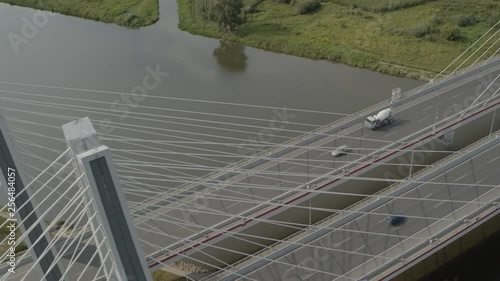 Wallpaper Mural Aerial view of double cable-stayed bridge over Vistula River in Krakow, Poland Torontodigital.ca