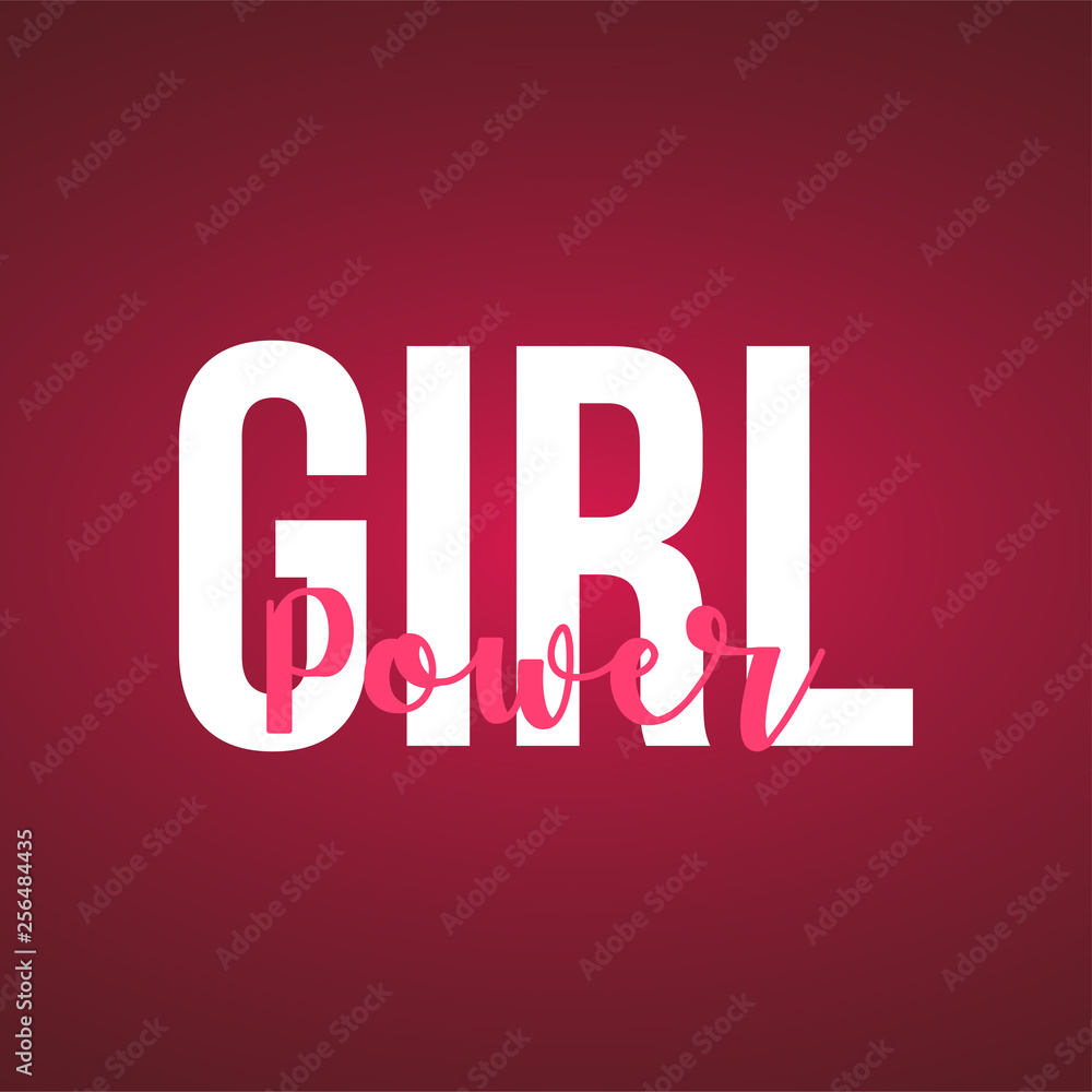 girl power. Life quote with modern background vector