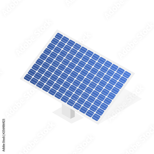 Highly Detailed Solar Panel. Modern Alternative Eco Green Energy. Vector illustration.