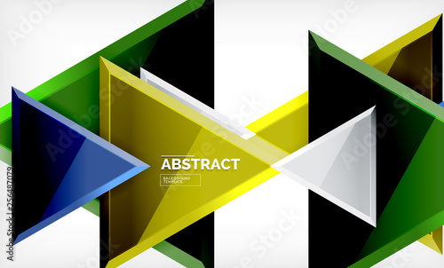 Free Download Tech futuristic geometric 3d shapes, minimal abstract background - GFXLoad