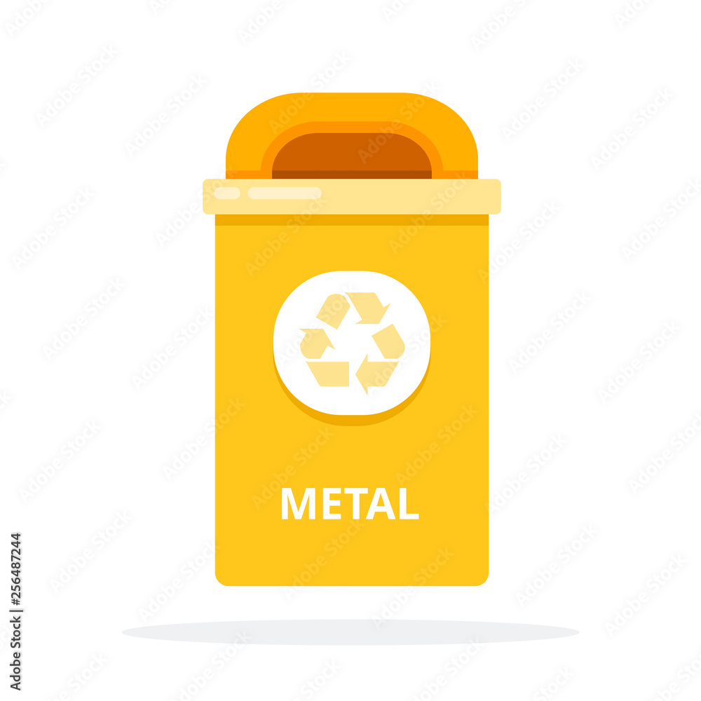 Urban trash bin for metal waste flat isolated Urban trash bin for metal waste flat isolated