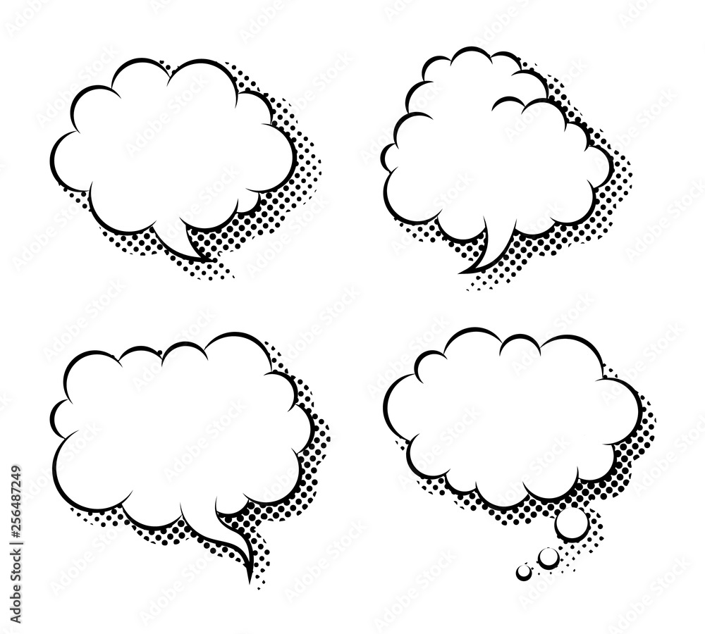 Clouds speech bubbles flat icon vector isolated Clouds speech bubbles flat icon vector isolated