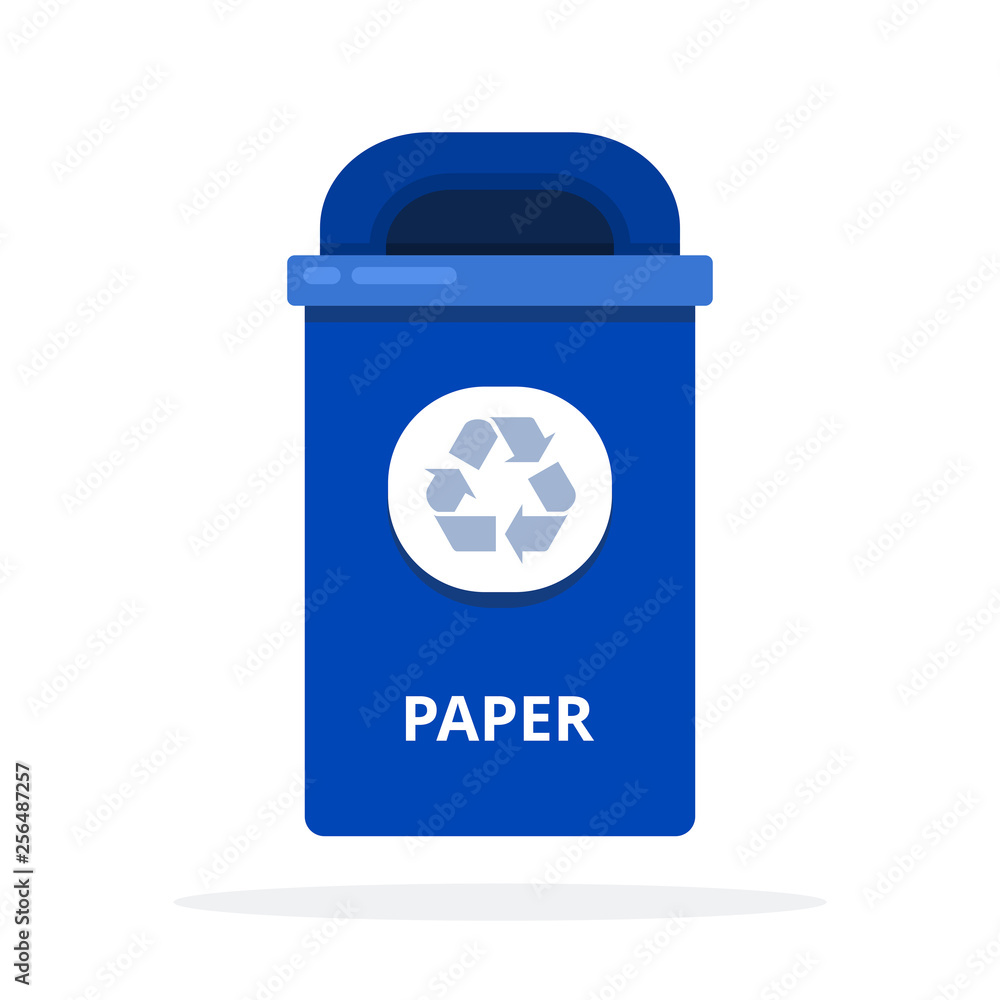 Urban trash bin for paper waste flat isolated Urban trash bin for paper waste flat isolated