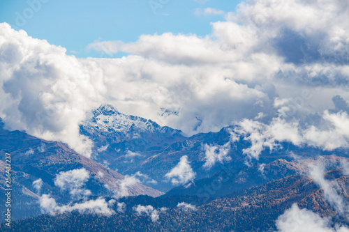 Mountain landscape. Caucasus summer day view forest