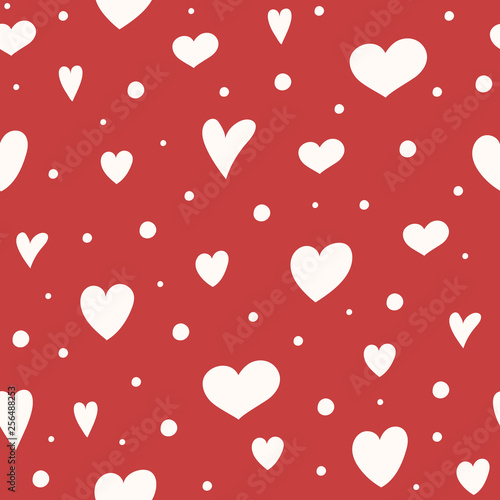 Concept of a wrapping paper with cute hearts. Valentine's Day, Mother's Day and Women's Day. Vector