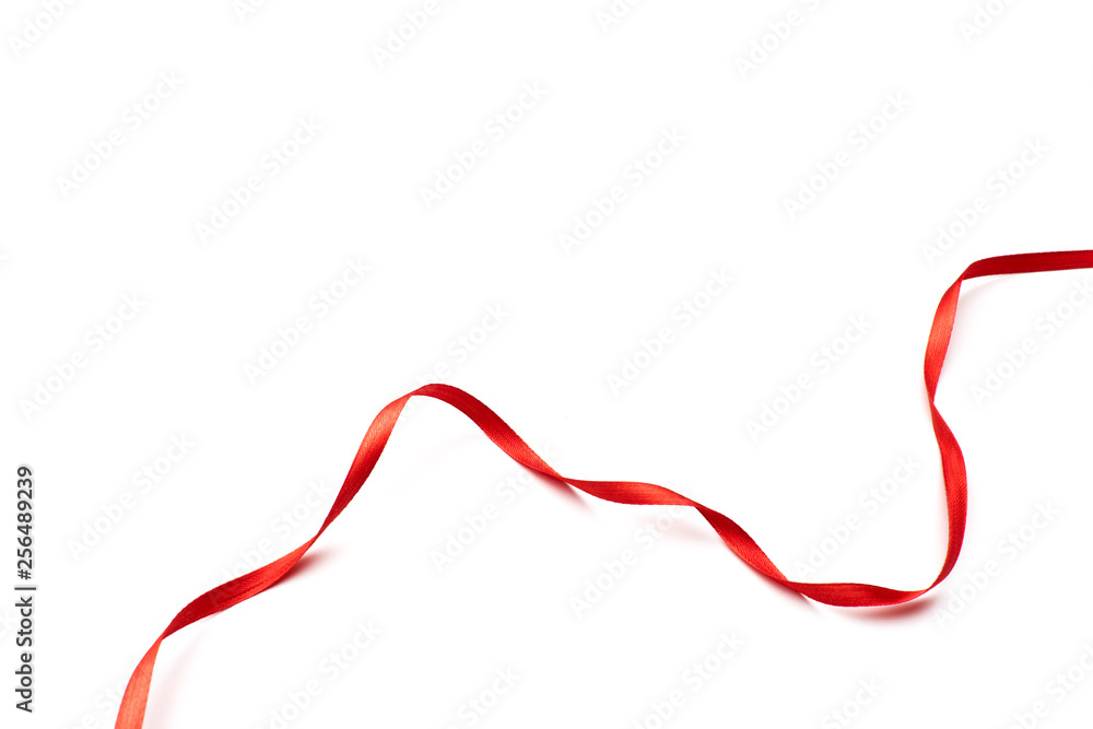 red satin ribbon isolated on white backgroun red satin ribbon isolated on white backgroun