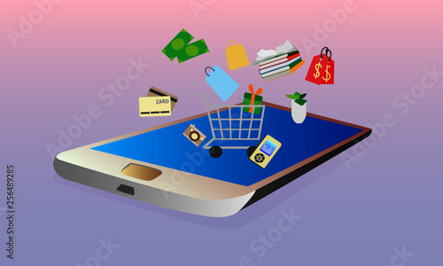 Make purchases online through mobile phone smartphone pay and earn money by conducting online operettas