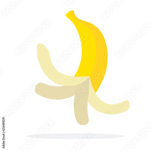 Banana peel vector flat isolated