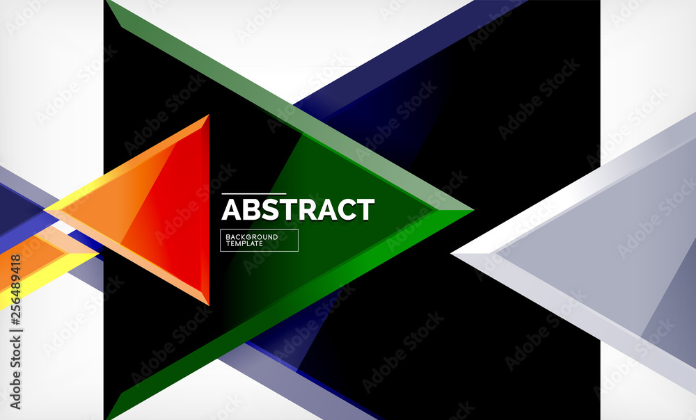 Flying triangles compostion geometric background Flying triangles compostion geometric background