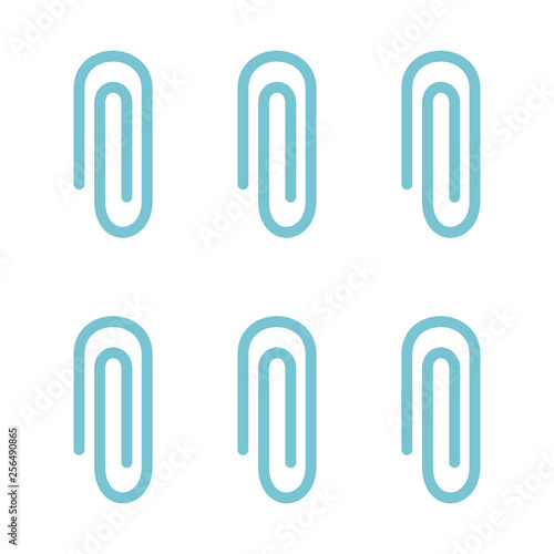 Metal clip set vector icon flat isolated