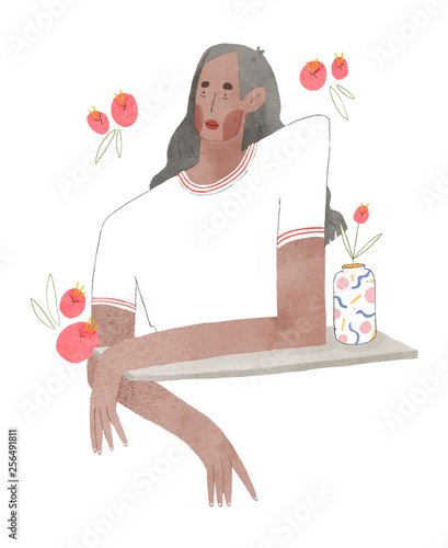 mulher e as flores 1