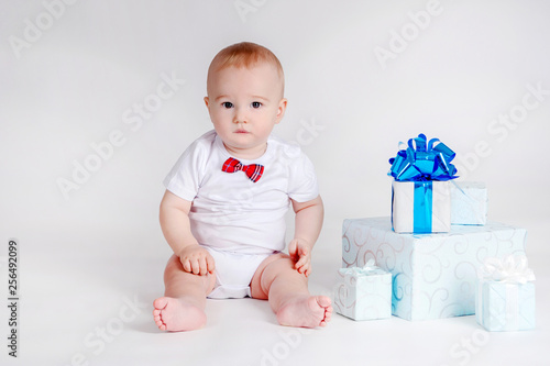 A child with gifts. Birthda...