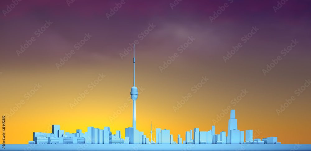 Abstract modern city skyline
