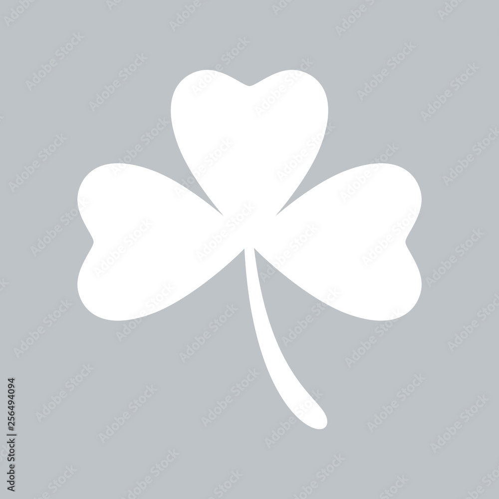 Clover flat icon on gray background, for any occasion Clover flat icon on gray background, for any occasion