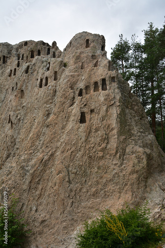 Thracian sanctuary Eagle Rocks or Orlovi Skali near town of Ardino in Rhodopes mountain, Kardzhali Region, Bulgaria photo