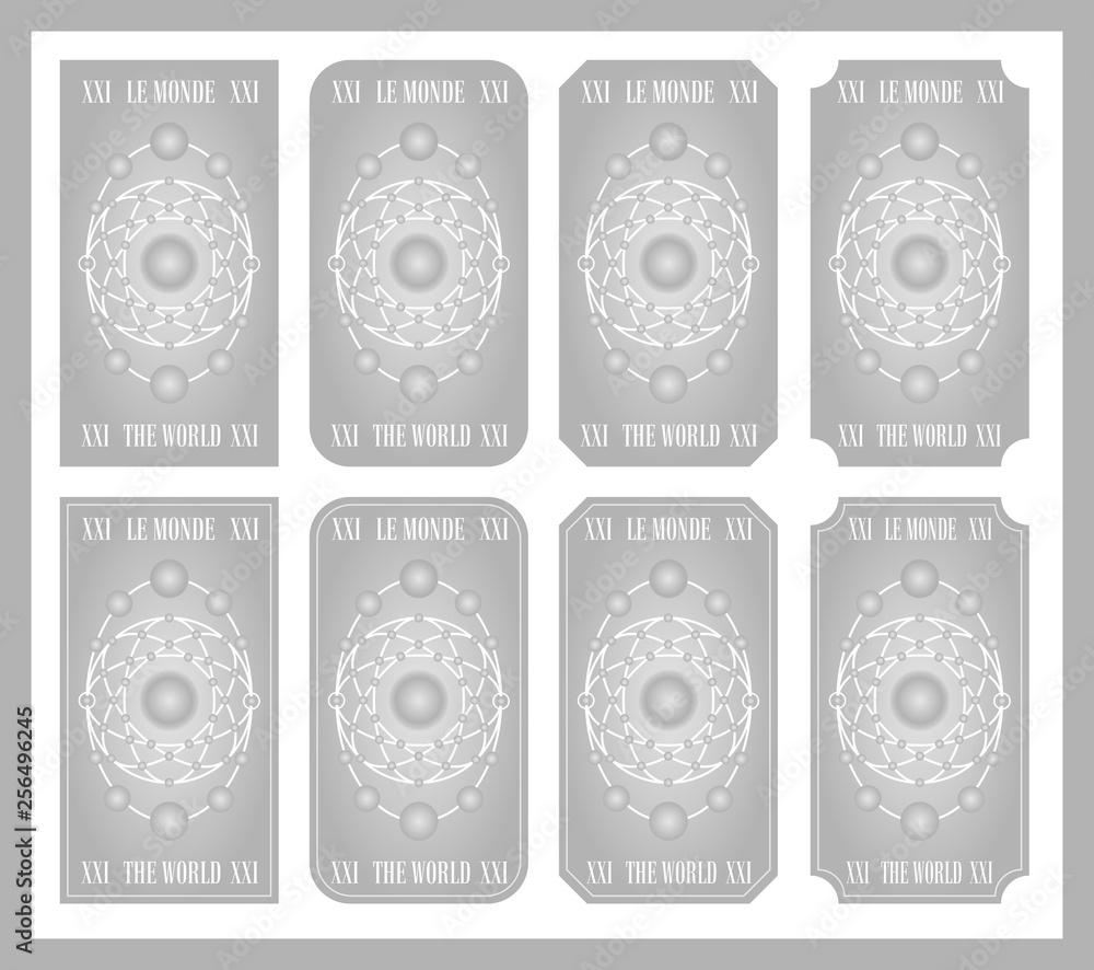 The World Tarot of the symbols silver and white