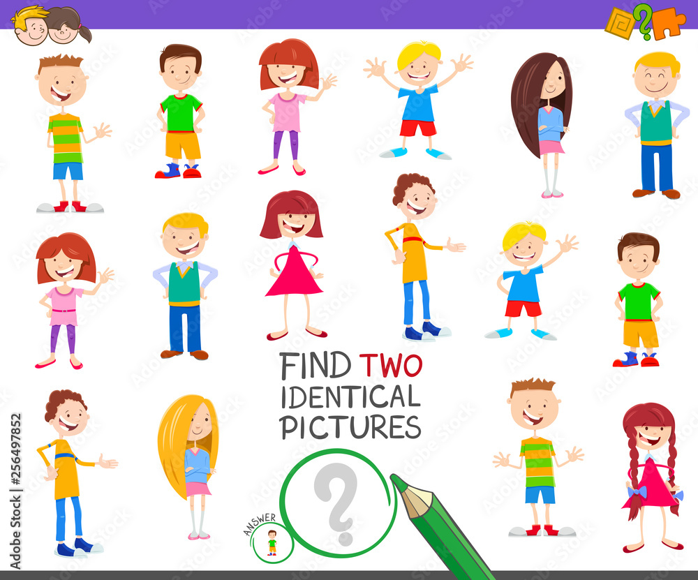 find two identical kid educational game