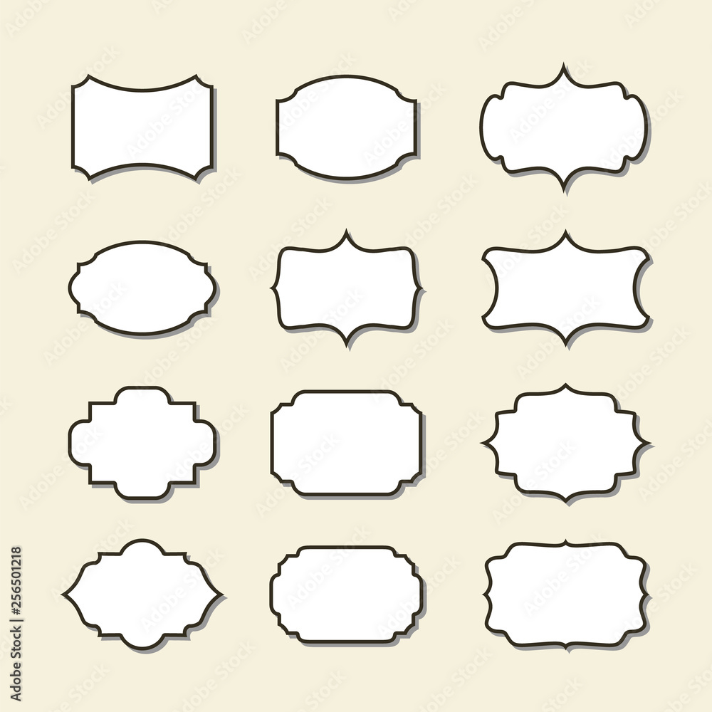 Fototapeta premium Collection of vintage labels on retro background