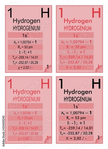 Hydrogen complete vertical table graphe