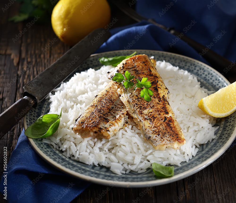 Fish Fillet With Riced Grilled Fish Fillet With Rice