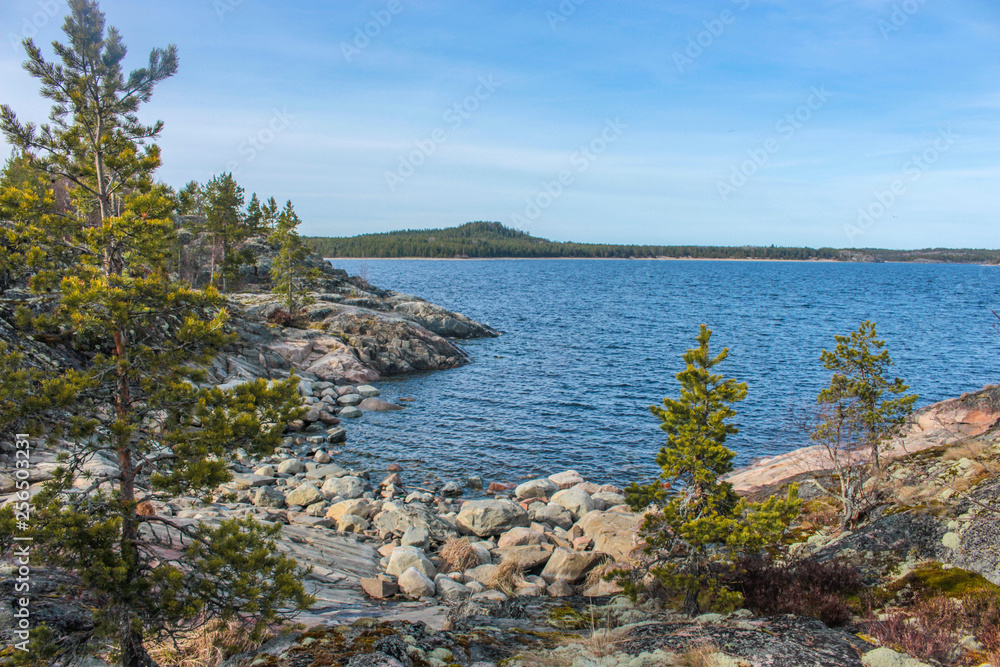 Cold Northern spring on lake Ladoga Cold Northern spring on lake Ladoga