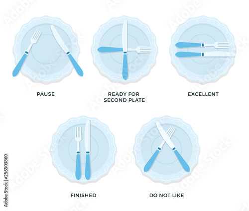 Rules of table etiquette vector flat isolated