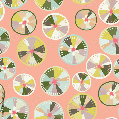 Seamless pattern with lemon slices. Great for fabric, home decor, wallpaper, wrapping paper.