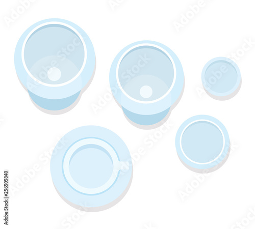 Table service with glasses flat icon vector isolated