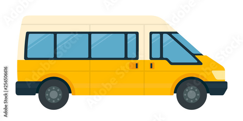 Minibus for passengers with luggage vector icon flat isolated