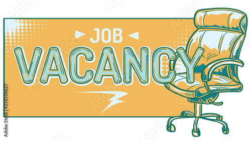 Job vacancy sign with office chair