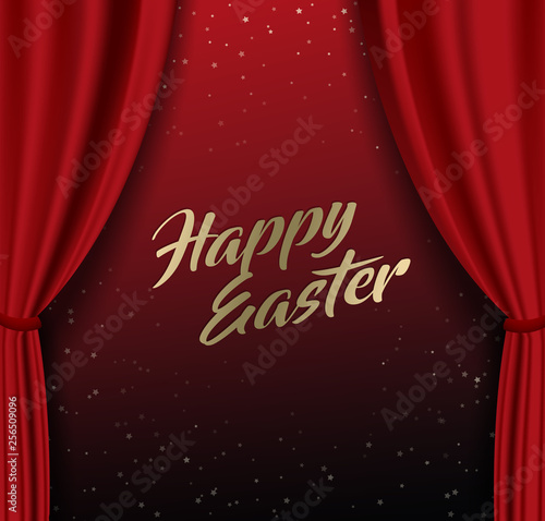 Happy Easter holiday vector greeting card template.