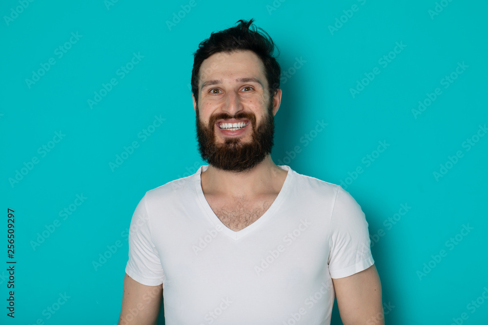 Portrait of cheerful smiling bearded man Portrait of cheerful smiling bearded man