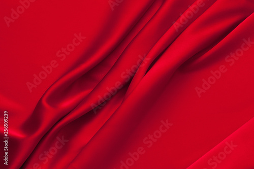 Luxury red satin fabric cloth abstract background