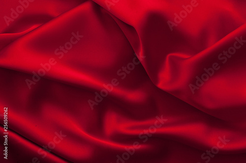 Luxury red satin fabric cloth abstract background