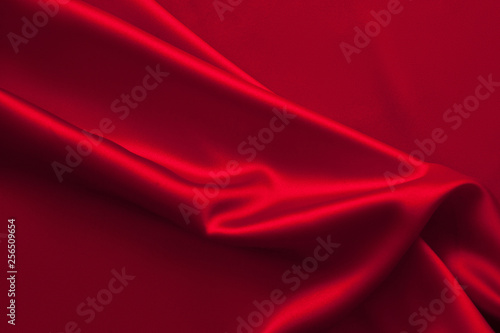 Luxury red satin fabric cloth abstract background