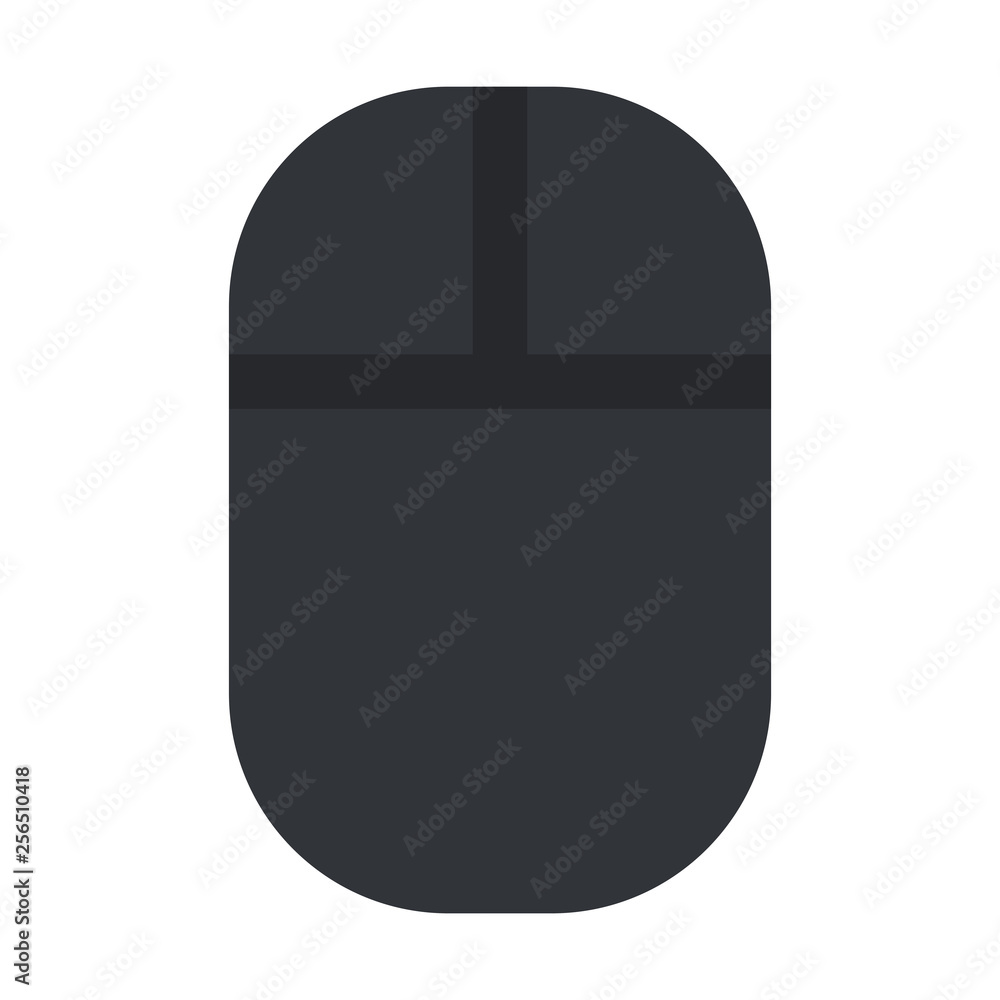 Wireless computer mouse in black vector flat isolated