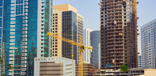 modern buildings in construction. Dubai  United Arab Emirates