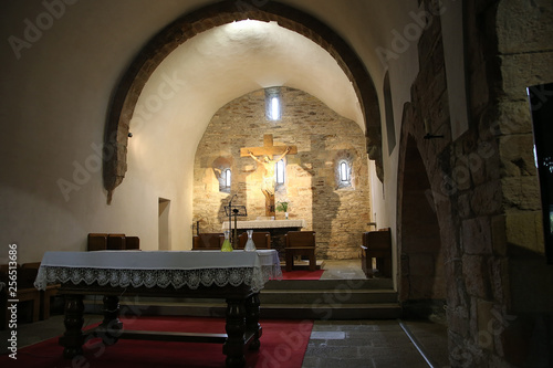 Pedrafita del Cebrero, Spain. Interior of the medieval church of St. Mary photo