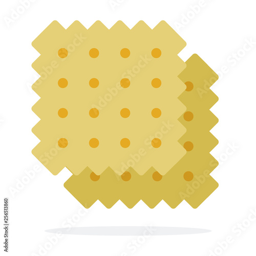 Two wheat salty crackers vector flat isolated