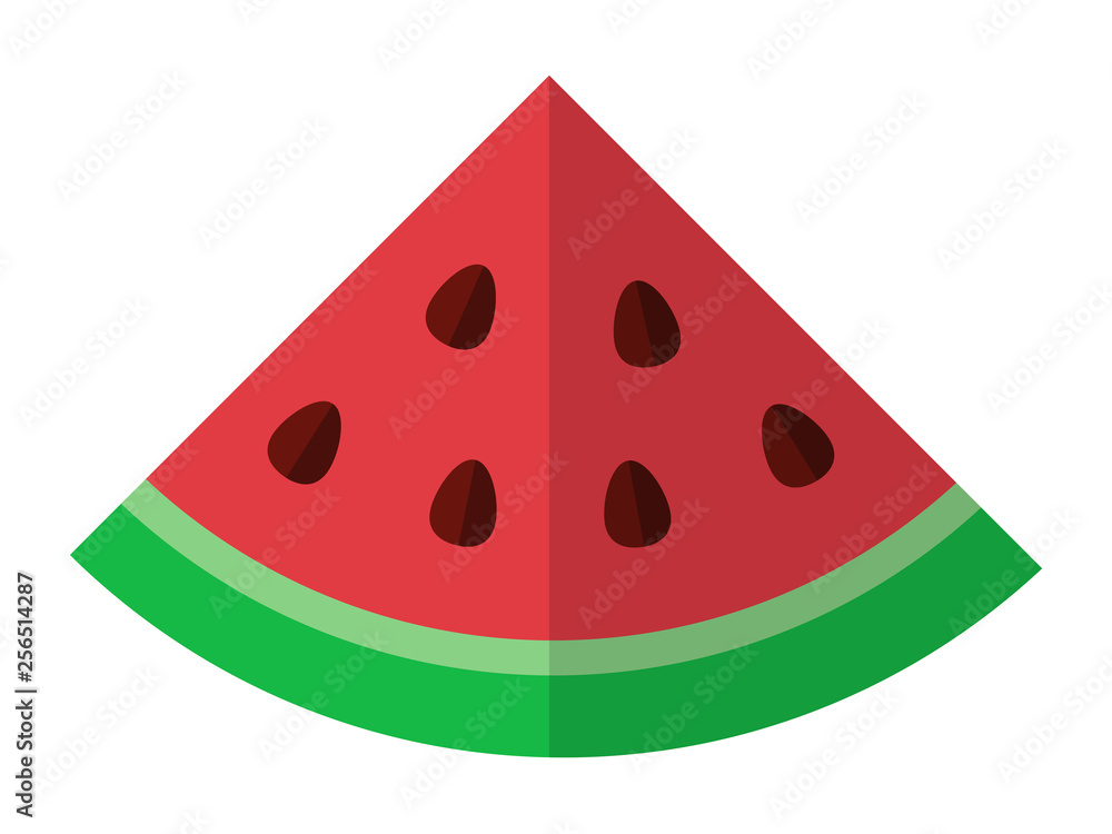 Triangular piece of watermelon vector flat isolated Triangular piece of watermelon vector flat isolated