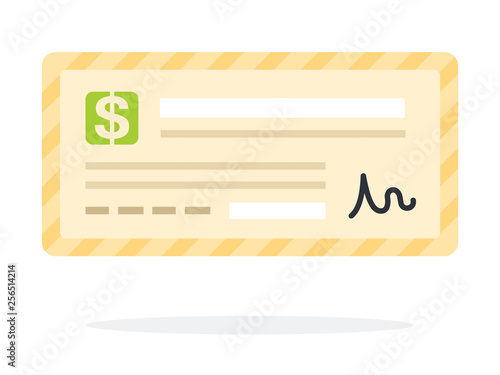 Check slip flat icon vector isolated