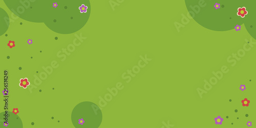 Meadow with flowers vector flat isolated