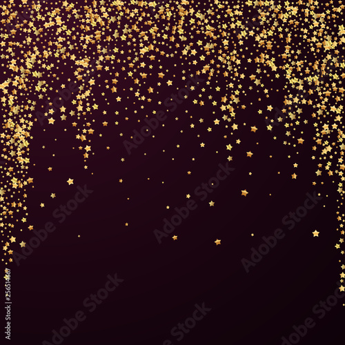 Gold stars luxury sparkling confetti. Scattered sm