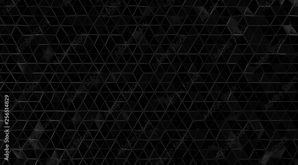Abstract black triangular with white wireframe background, Line geometric. 3d Rendering Abstract black triangular with white wireframe background, Line geometric. 3d Rendering