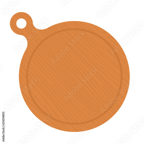Wooden round board flat icon vector isolated