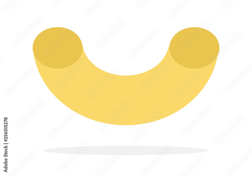 One macaroni in the shape of a snail flat icon vector isolated One macaroni in the shape of a snail flat icon vector isolated
