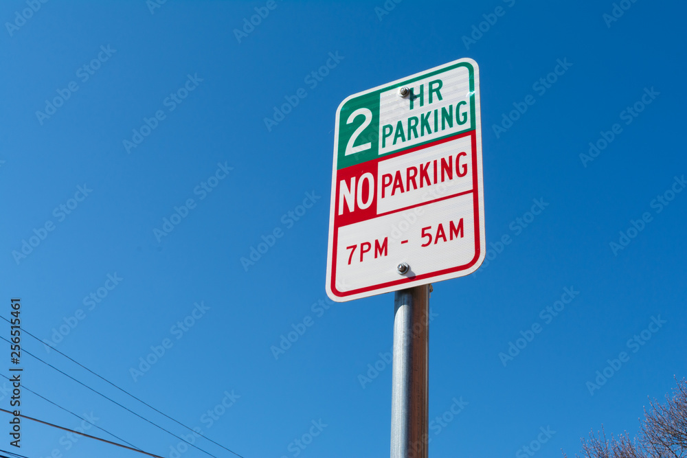 2 hour parking sign